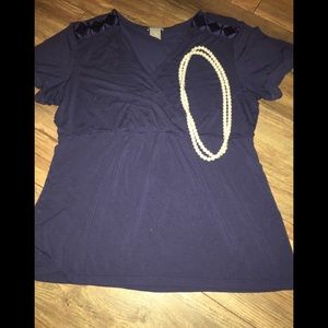 Blue blouse w/origami details